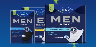 Embalagens de produtos TENA Men 